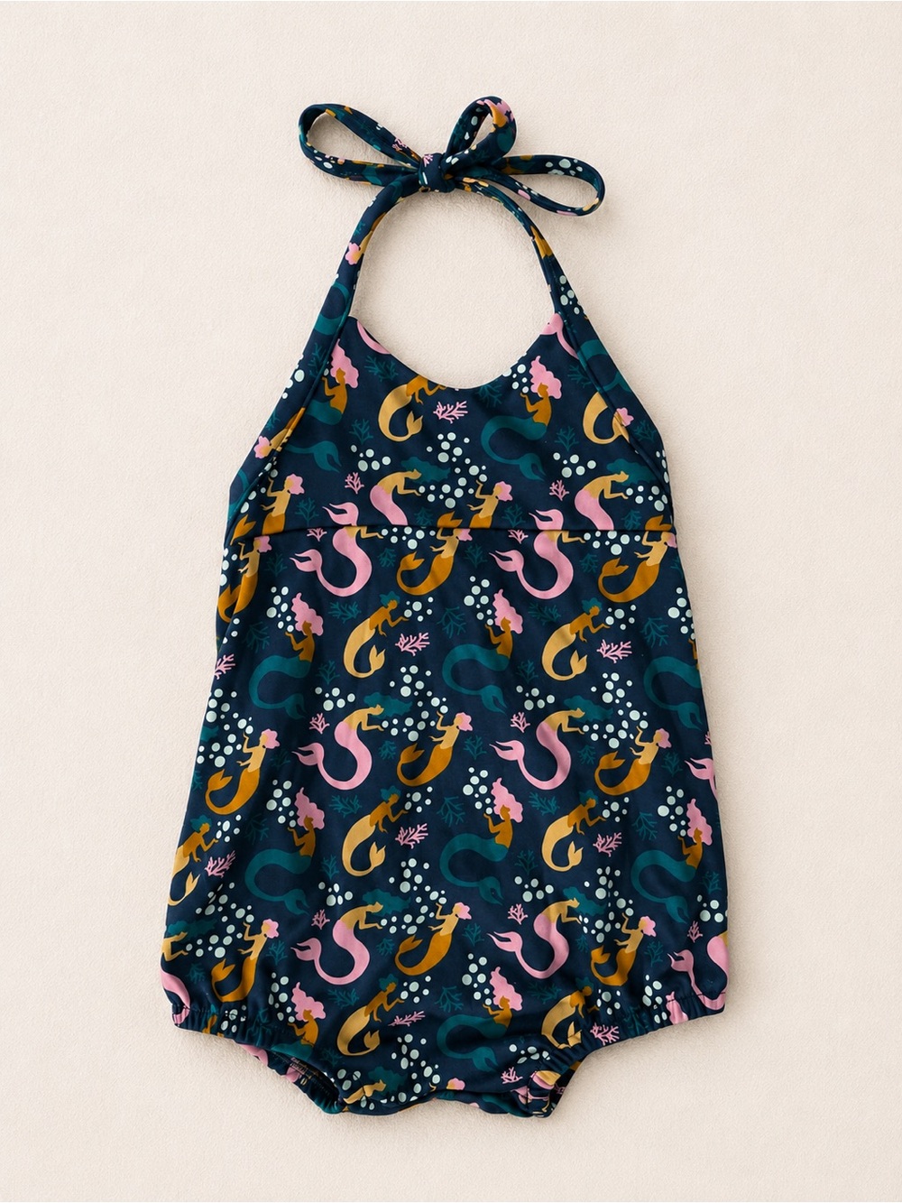 NEW Little & Lively Mermaid Print Baby Romper / Mermaid Print Halter Sunsuit
